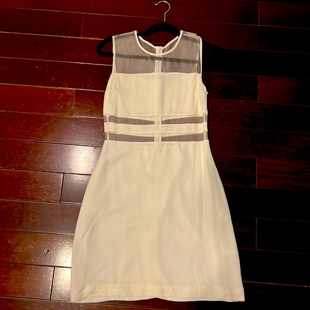 Sandra white dress with mesh
